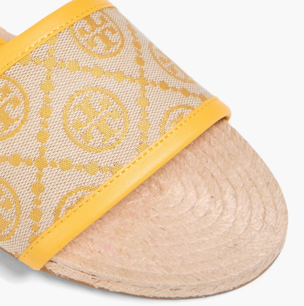 Tory Burch Jacquard/Goldfinch Monogram Slides